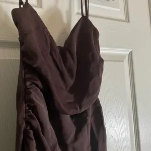 NWT Zara brown open-back maxi dress with back ruching size large thumbnail 7
