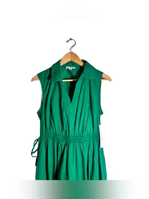 Calvin Klein Midi Dress Women's 8 Cutout Cotton Emerald Sleeveless Vacation NWT thumbnail 3