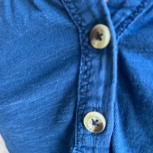 Pilcro by Anthropologie Blue Puff Sleeve Henley thumbnail 3
