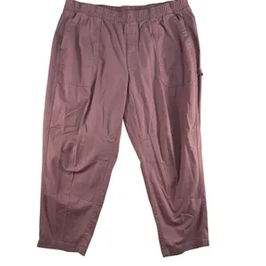 Old Navy 2X High Waisted Pulla Utility Pants Comfort Casual Pull On Pink‎ Barrel thumbnail 2