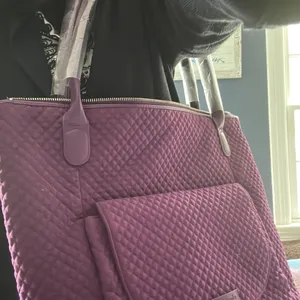 Vera Bradley large tote Quilted Gloxinia purple nwt large fits everything books thumbnail 4