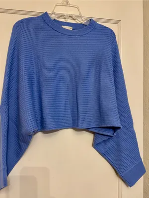 Wilfred Blue Cropped Turtleneck Sweater thumbnail 1