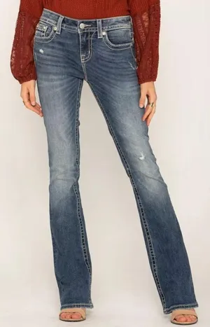 Jeans Lightly Loved Worn Once. Beautiful Pearls, Rhinestones, Sequins thumbnail 4