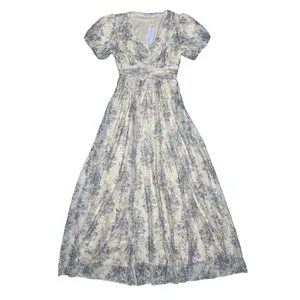 NWT Baltic Born S Ardley Maxi Dress Cream & Blue Floral‎ Sheer Overlay Babydoll thumbnail 5