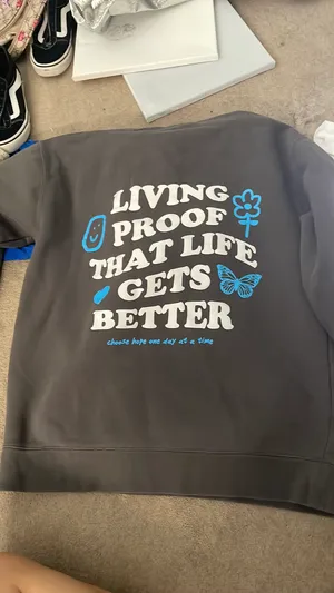 happiness project hoodie Gray Size L thumbnail 2