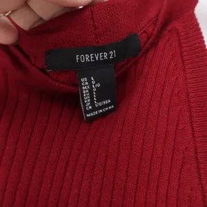 Forever 21 Tank Top Womens L Ribbed Burgundy High Neck Racerback Excellent thumbnail 2