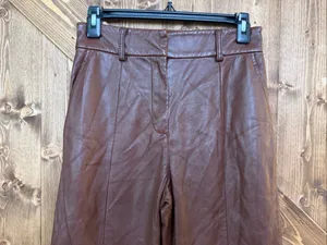 Jason Wu Collective Women’s Size 0 Brown Faux Leather High Rise Cropped Pants (9 thumbnail 2