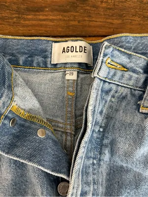 Agolde Light Washed Distressed Button Fly Cutoffs 3" Inseam Size 29 thumbnail 5