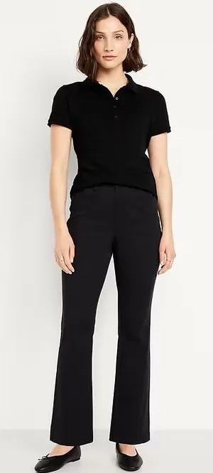 Old Navy Black High waisted‎ uniform Boot cut pants size 10 thumbnail 1