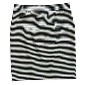 Toad&Co Paseo Ponte Knit Striped Pencil Skirt‎ Pull-On Stretch Zip Pocket Large thumbnail 6