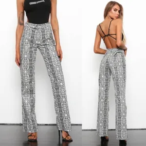 I.AM.GIA Shiraz Snake Print Pants Black White High Waisted Belted Womens Size XS thumbnail 2