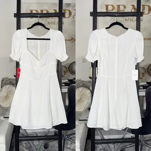 Aritzia Sunday Best 4 Tinsley Sweetheart Mini Dress White Puff Sleeve Fit Flare thumbnail 6