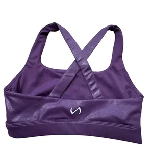 TLF Take Life Further Womens Purple Shimmer Crossback Sports‎ Bra S Yoga Gym thumbnail 4