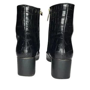 Thursday Boot Co Luna Black Croc Leather Ankle‎ Boots Size 6 EUC thumbnail 6