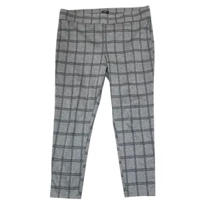 LOFT Gray Plaid Pull On Pants XL Stretch Slim Skinny Office‎ Workwear Y2K thumbnail 2