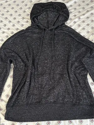 BoxerCraft Women’s Grey Medium Hoodie, Comfortable Drawstring pockets ribbed thumbnail 1
