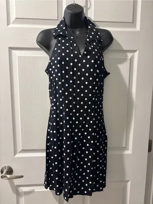 Vintage Black Polka Dot Strapless Fit-and-Flare Dress thumbnail 3