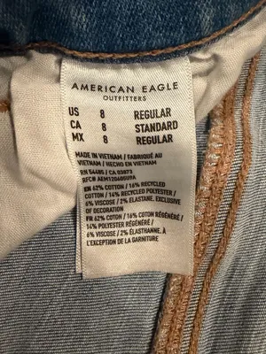 American Eagle Women’s High Rise Skinny Kick Jeans Light Wash Size 8 *Hemmed* thumbnail 6