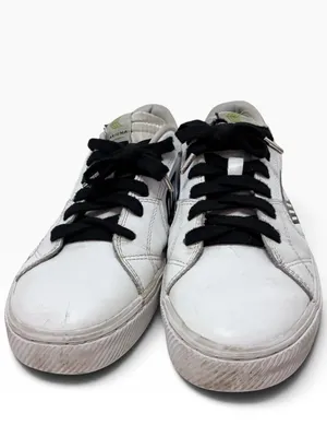 Cariuma Salvas White Leather Black Logo Low Top Sneakers - W 9 / M 7.5 thumbnail 3