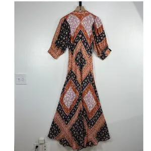 Jen's Pirate Booty Wildflower Echo Maxi Dress Small Boho Floral Patchwork Lurex thumbnail 3