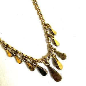 Gold tone multiple teardrop necklace Gold thumbnail 3