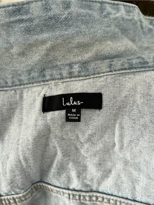 Lulus Denim Jacket Womens Medium Light Wash Oversized Trucker Jean Jacket thumbnail 13