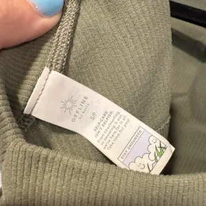Olive‎ Green Ribbed Aerie offline Tank Top thumbnail 2