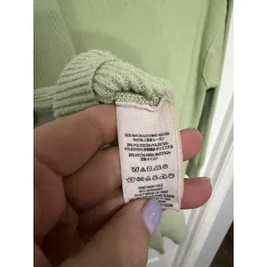 Free People Easy Street Tunic Sweater Sage Green Ribbed Turtleneck Oversized M thumbnail 6