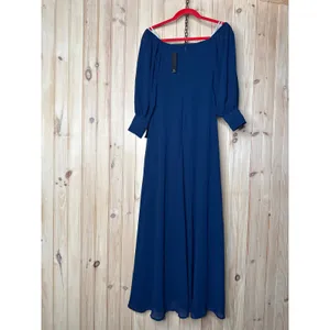 NWT Lulus Feel the Romance Navy Blue Off-the-Shoulder Maxi Dress Wedding Size XS thumbnail 5