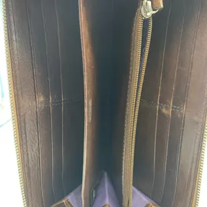 Coach tan and brown leather zip around wallet thumbnail 10