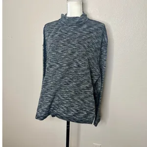 WE THE FREE PEOPLE Women's L SUNNY DAYS Mock Neck Thermal Long Sleeve Top Black thumbnail 5