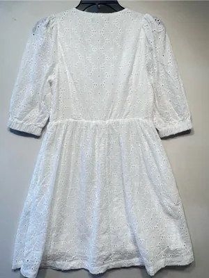Fore Floral Eyelet Puff Sleeve Dress Size XS White NWT thumbnail 6