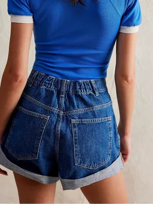 Free People We The Free Danni High Rise Denim Shorts thumbnail 2
