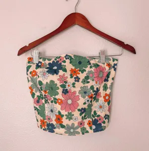 Floral Denim Tube Top thumbnail 2