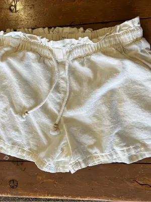 Hang Ten Linen Rayon White Drawstring Lounge Shorts thumbnail 4