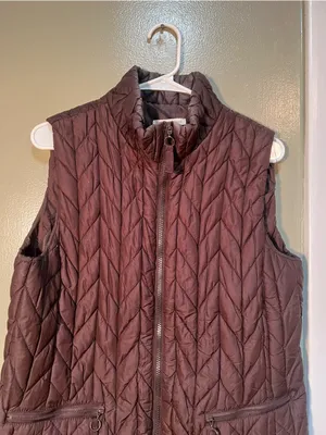 Coldwater Creek Women's Size Medium 10-12 Sleeveless Puffer Vest Chocolate Brown thumbnail 2