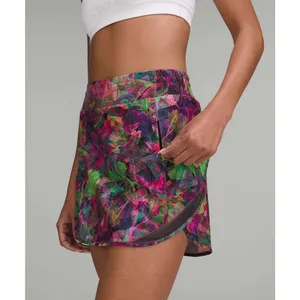 Lululemon Skirt Skort SZ 2 Hotty Hot Vivid Floral Run Athletic Lined High Rise thumbnail 4