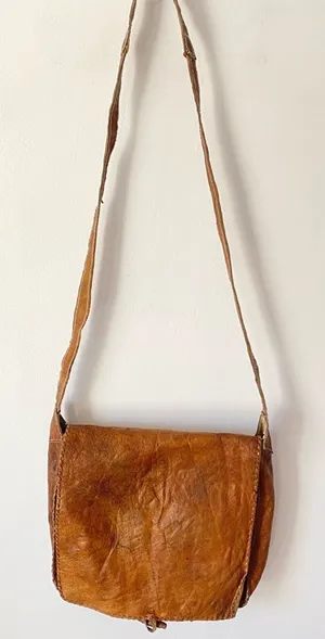 Vintage Brown Leather Saddle Bag Crossbody Rustic Cowboy Purse Bohemian thumbnail 1