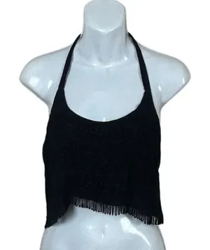 Halter Embroidered Black one size Size undefined thumbnail 1