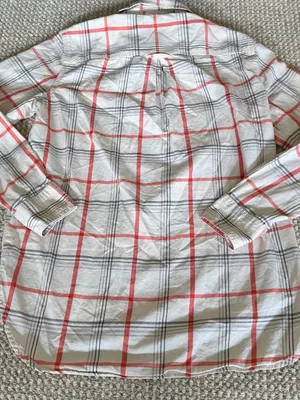 Banana Republic Plaid Button Down Shirt Women’s Size XS Orange Gray Cotton NEW thumbnail 2