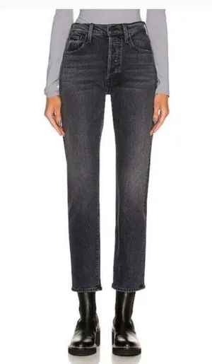MOTHER High Waisted Hiker Hover Jeans Roadtrip Renegade Black 26 thumbnail 12