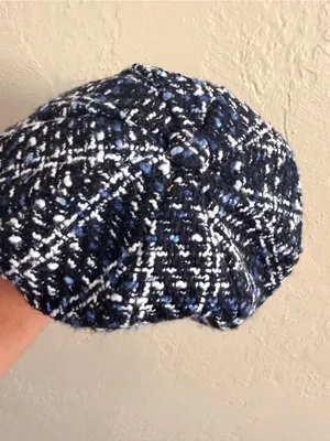 Cato Black, Blue & White Tweed Newsboy Cap thumbnail 4