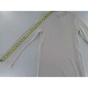 H&M Maternity Mama Long Sleeve Shirt Ribbed Basic Crewneck Minimalist Ivory thumbnail 8