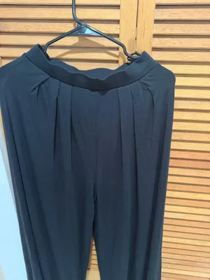 JLUXLABEL Black Double-Lined Pleated Wide Leg Palazzo Pants High Waist - Size S thumbnail 3