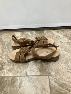 Clarks Women's April Cove Sandal Brown Leather 8.5 Adjustable Comfort Wedge Shoe thumbnail 4