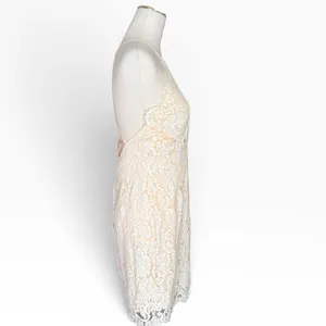 Dress Forum L Ivory Lace Open Back Cocktail Occasion Dress Wedding Halter Mini thumbnail 4