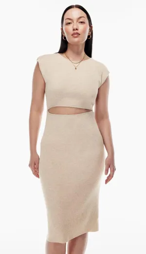 Wilfred Free Aritzia Cutout Knit Midi Dress thumbnail 4