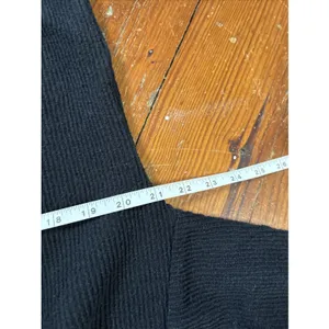 Champion Thermal Hoodie Black Ribbed Athletic Womens Size‎ Small Cropped thumbnail 5