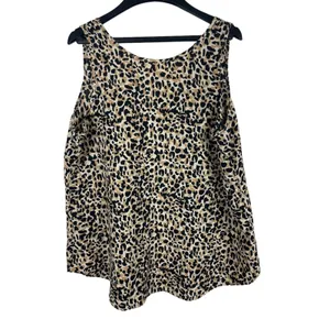 Faded Glory Sleeveless Semi Sheer Animal Cheetah Print Top XL thumbnail 2