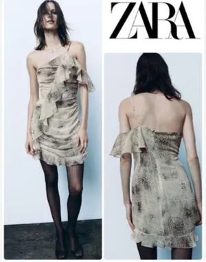 ZARA Ruffle Mini Party Dress thumbnail 2